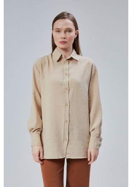 Kadın Salaş Kalıp Keten Gömlek