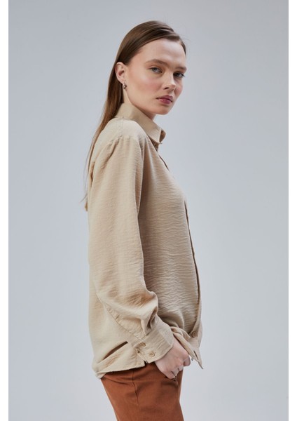 Kadın Salaş Kalıp Keten Gömlek