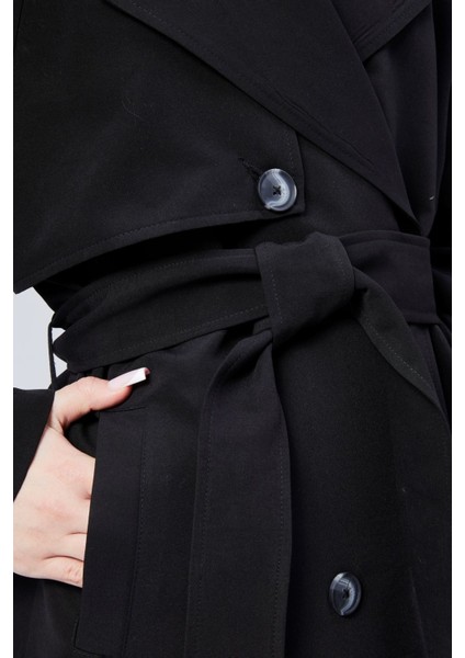 Kadın Oversize Astarlı Uzun Trençkot