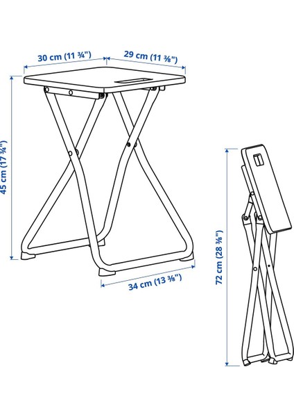 Mutfak Masası Takımı, Siyah, 2 Tabureli, Katlanabilir fırsatları