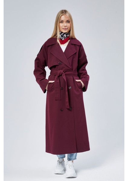 Kadın Oversize Astarlı Trençkot