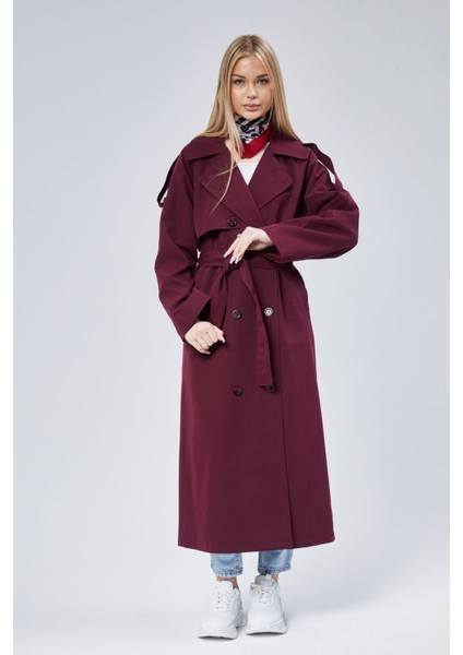 Kadın Oversize Astarlı Trençkot