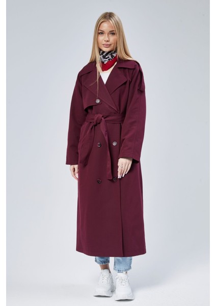 Kadın Oversize Astarlı Trençkot