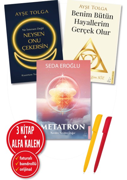 Alfa Kalem+ Seda Eroğlu 3 Kitap(Ne Istersen Değil+Benim Bütün Hayallerim+Metatron)