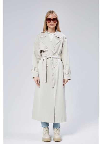 Oversize Rüzgarlık Detaylı Trençkot