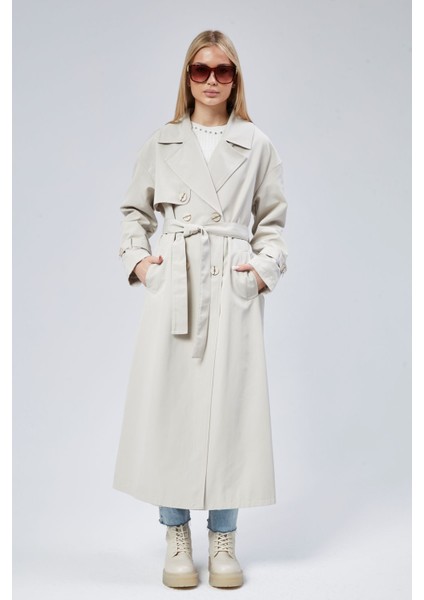 Oversize Rüzgarlık Detaylı Trençkot
