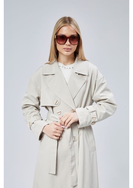 Oversize Rüzgarlık Detaylı Trençkot