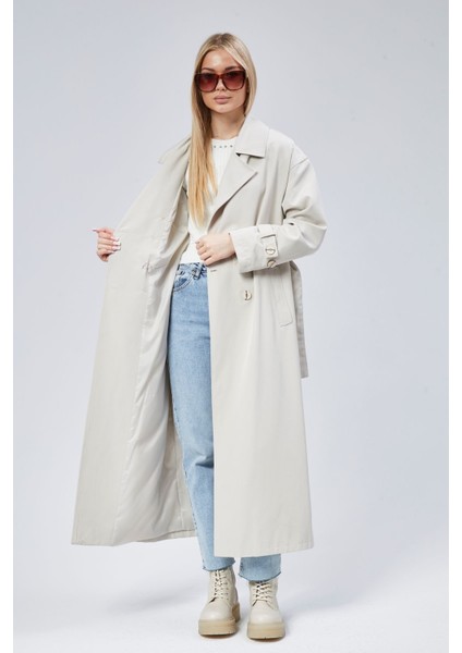Oversize Rüzgarlık Detaylı Trençkot