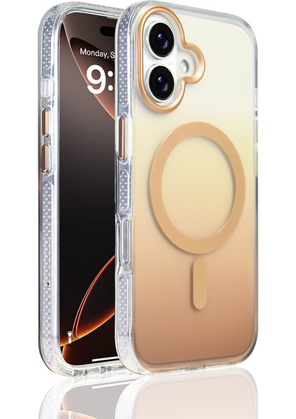 Apple iPhone 17 Kılıf M-Safe Şarj Özellikli Transparan Renk Geçişli Zore Toros Kapak