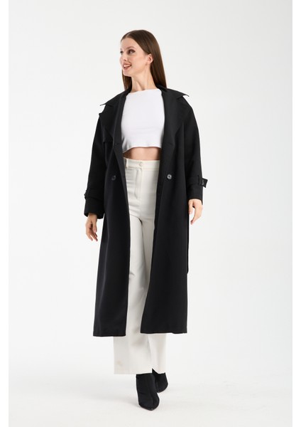 Oversize Rüzgarlık Detaylı Trençkot