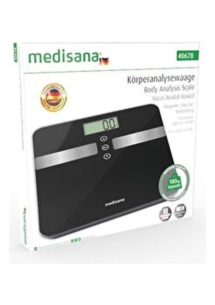 Vücut Analizli Baskül Siyah Cam LCD Ekran ile Yağ Ölçer Fonksiyonu