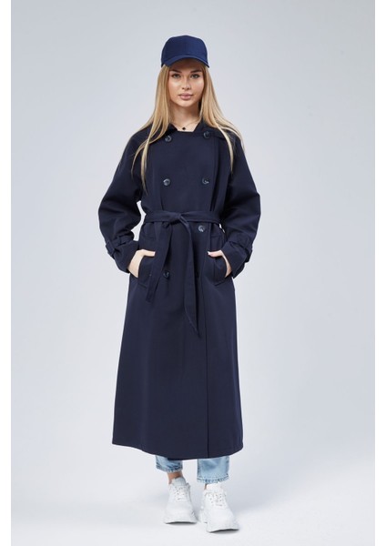 Kadın Oversize Kuşaklı Trençkot