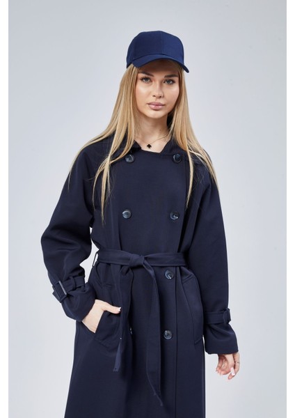 Kadın Oversize Kuşaklı Trençkot