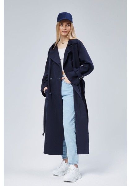 Kadın Oversize Kuşaklı Trençkot