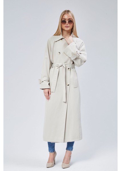 Kadın Oversize Kuşaklı Trençkot