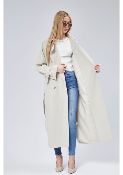 Kadın Oversize Kuşaklı Trençkot