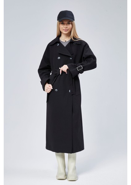 Kadın Oversize Kuşaklı Trençkot
