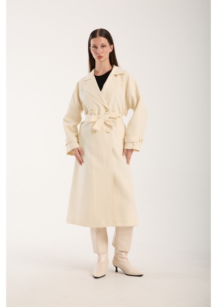 Kadın Oversize Astarlı Trençkot