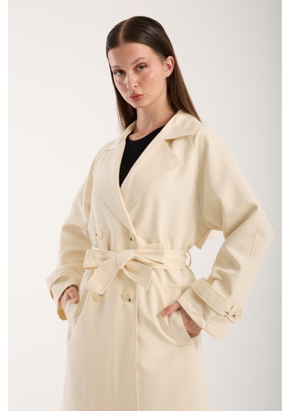 Kadın Oversize Astarlı Trençkot