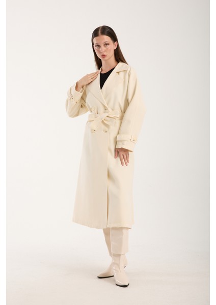 Kadın Oversize Astarlı Trençkot