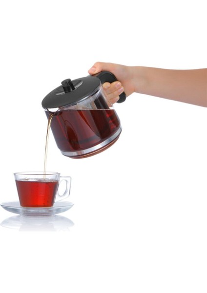 Cam Demlikli Çay Makinesi, Siyah, Şık ve Kullanışlı Tasarım fiyatları