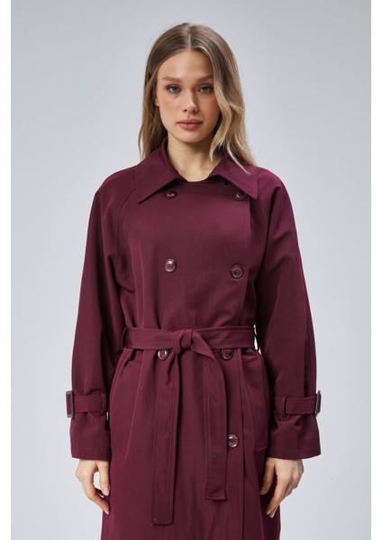 Kadın Oversize Kuşaklı Trençkot