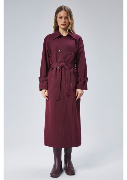 Kadın Oversize Kuşaklı Trençkot