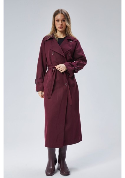 Kadın Oversize Kuşaklı Trençkot