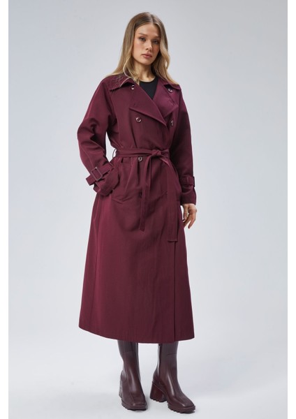 Kadın Oversize Kuşaklı Trençkot