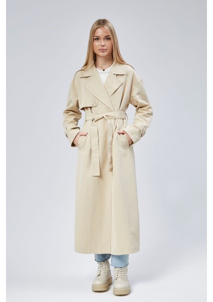 Oversize Rüzgarlık Detaylı Trençkot