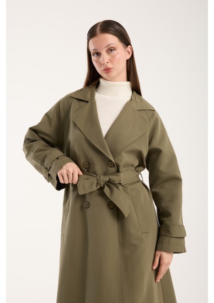 Kadın Oversize Astarlı Trençkot