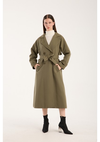 Kadın Oversize Astarlı Trençkot