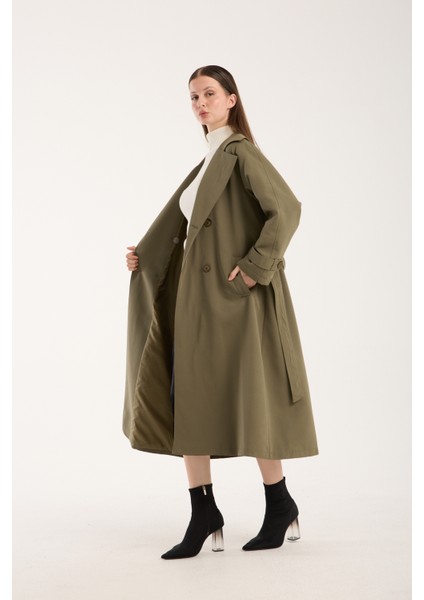 Kadın Oversize Astarlı Trençkot