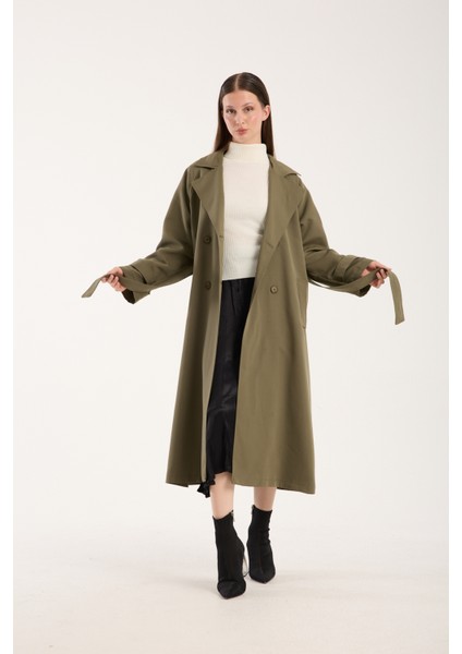 Kadın Oversize Astarlı Trençkot