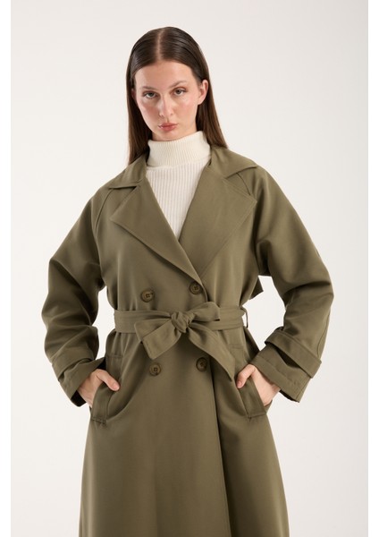 Kadın Oversize Astarlı Trençkot