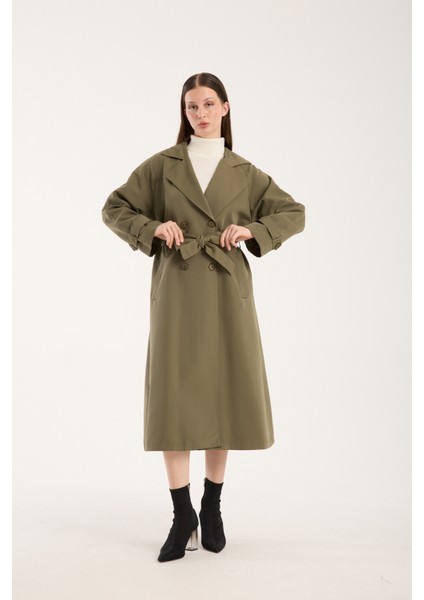 Kadın Oversize Astarlı Trençkot