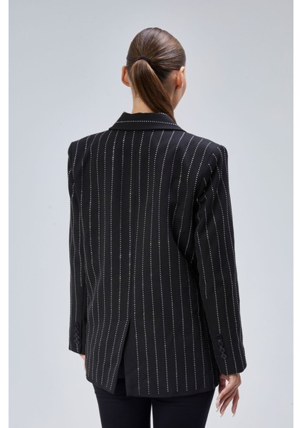 Kadın Taş Işlemeli Regular Vatkalı Blazer Ceket
