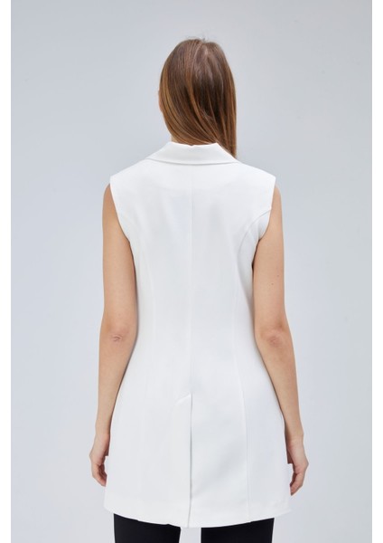 Kadın Uzun Kruvaze Dokuma Yelek