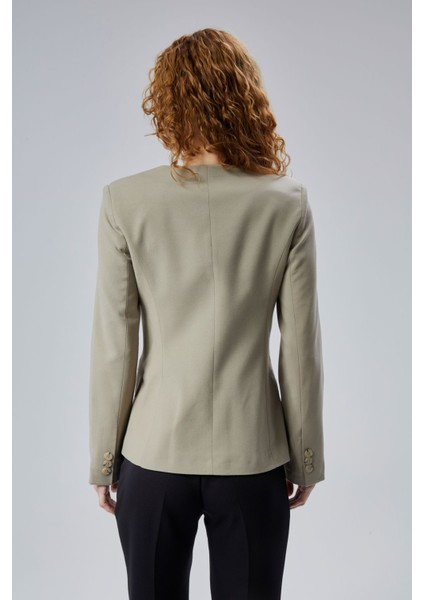 Kadın Regular Kare Yaka Dokuma Ceket