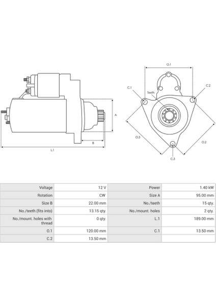 12V Marş Motoru Nıppon Denso Tipi 15 Diş 2.2 Kw Caterpıllar Forklift/excavator-Daewoo-Sanko
