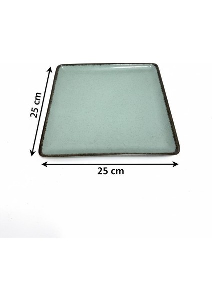Moderna 25 cm Kare Kayık Servis Sunum Kahvaltı Tabağı Yeşil ( Amblemli ) modelleri