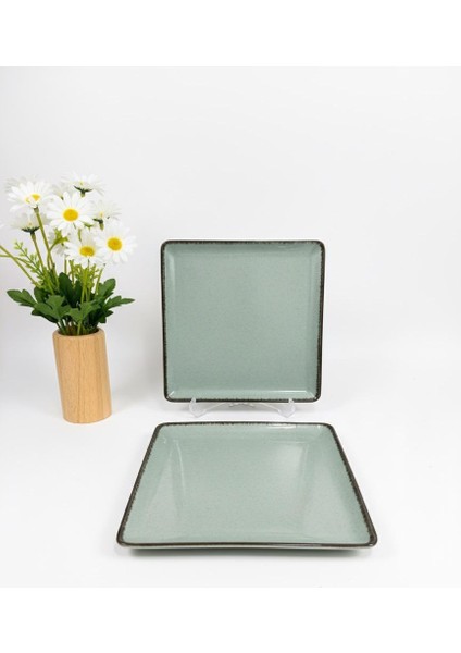 Moderna 25 cm Kare Kayık Servis Sunum Kahvaltı Tabağı Yeşil ( Amblemli ) fırsatları