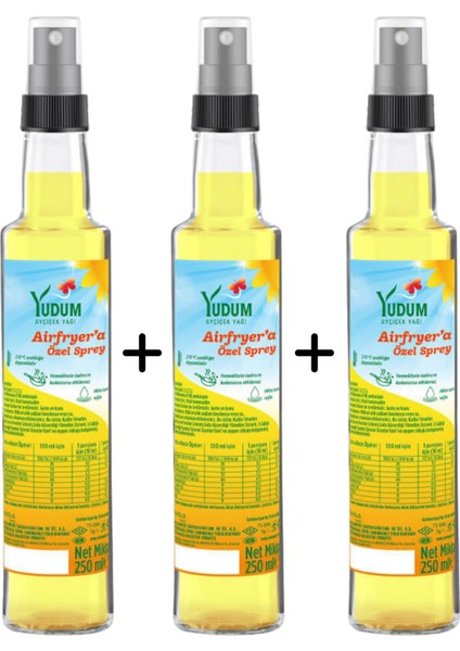 3'lü Sprey Ayçiçek Yağı 250 ml – Airfryer’a Uygun Yağ Şişesinde fiyatları