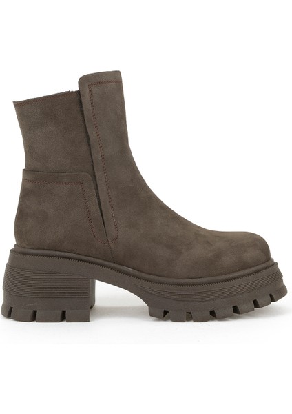 Kadın Deri Bot 143359Z6152 Koyu Kahve