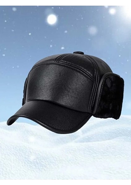 Çok Fonksiyonlu Su ve Rüzgar Geçirmez Kürklü Termal Kalpak Şapka Kışlık Şapka