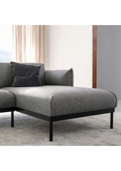 3'lü Kanepe ve Uzanma Koltuğu, Lejde Gri-Siyah fırsatları