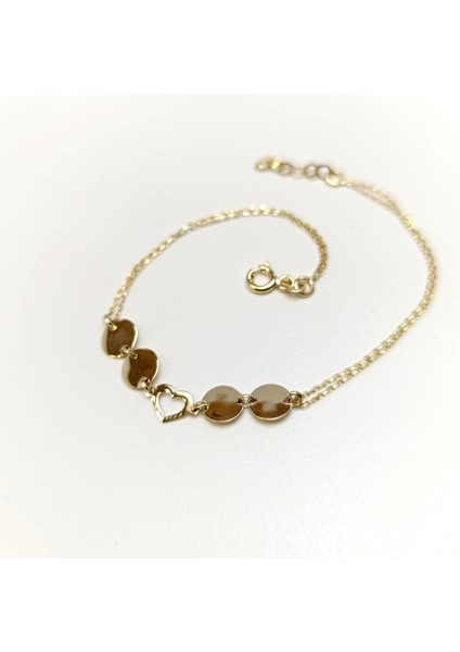 Pullu Kalpli Bileklik Künye 14 Ayar Altın Hd Videolu