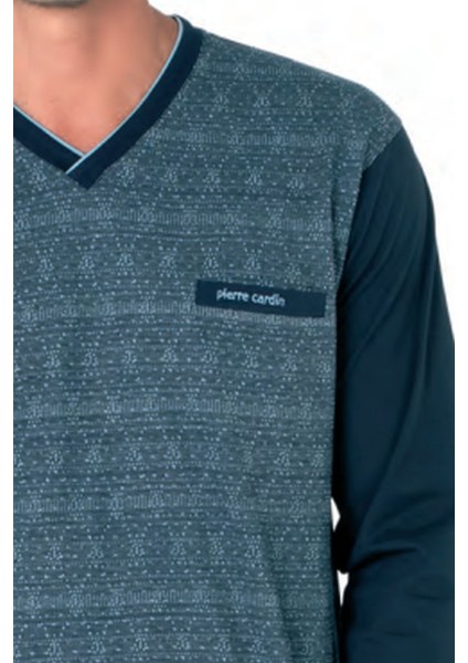 6110 Erkek Lacivert Kuzun Kollu V Yaka Pijama Takımı fiyatları