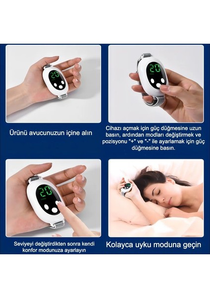 Avuç içi Elektrikli Uyku Masaj Cihazı 20 Seviye 2 Modlu Derin Rahatlama Hızlı Uyku Çözümü