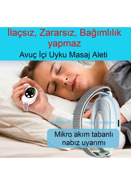Avuç içi Elektrikli Uyku Masaj Cihazı 20 Seviye 2 Modlu Derin Rahatlama Hızlı Uyku Çözümü